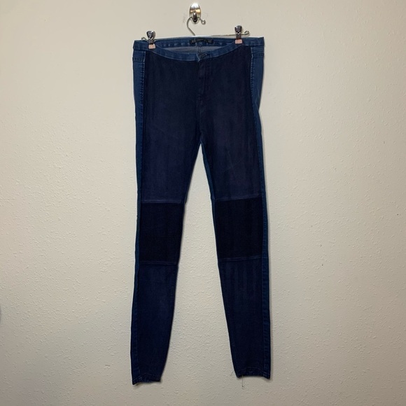 Zara Trafaluc Suede Moto Denim Skinny Jeans - Picture 1 of 4
